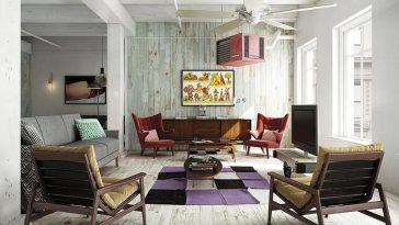 Wood Look Porcelain Tile Teamed With Bright Pops Of Colour_4