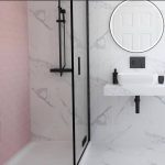White Bathroom with Marble-Linked Shower_17