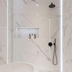 White Bathroom with Marble-Linked Shower_2
