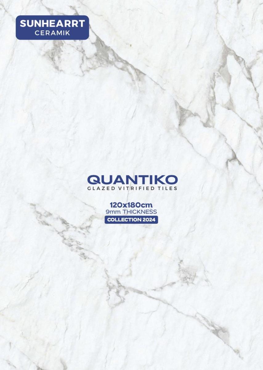 Sunhearrt Quantiko Glazed Vitrified Tiles Catalogue 2024 | 120x180cm | 1200x1800mm | 9mm Thick